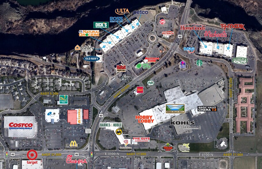 797-869 Pole Line Rd, Twin Falls, ID for lease - Aerial - Image 2 of 3