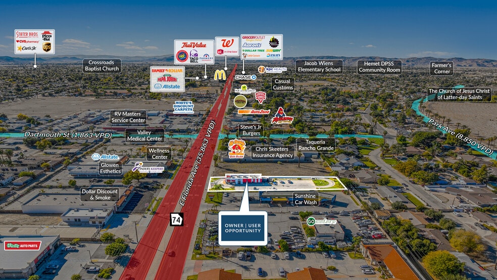 3440 E Florida Ave, Hemet, CA à vendre - Photo du bâtiment - Image 3 de 6