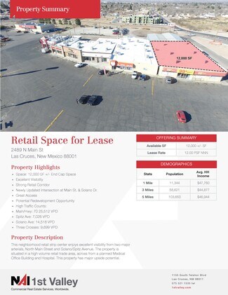 Plus de détails pour 2429-2489 N Main St, Las Cruces, NM - Commerce de détail à louer