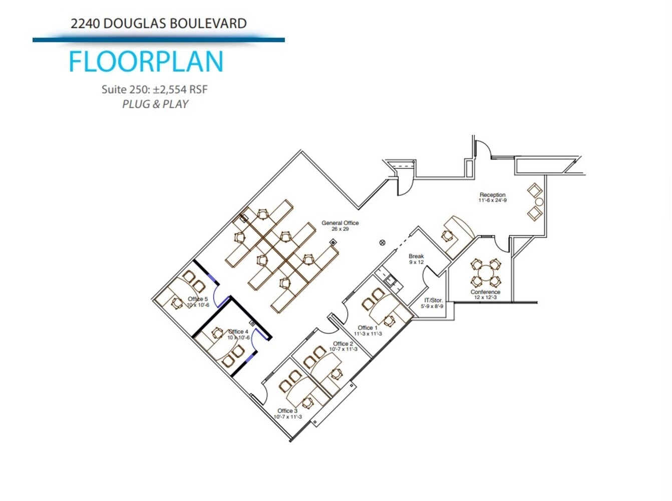 2240 Douglas Blvd, Roseville, CA à louer Plan d’étage- Image 1 de 1