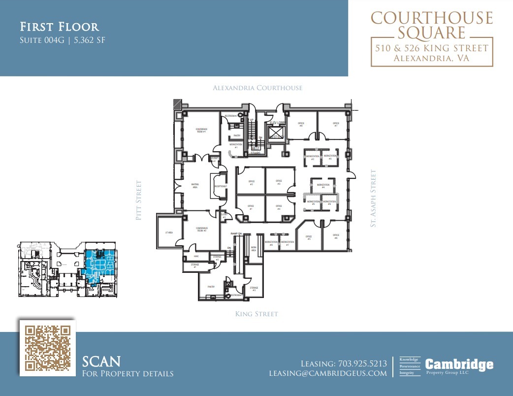 510-526 King St, Alexandria, VA à louer Plan d’étage- Image 1 de 4