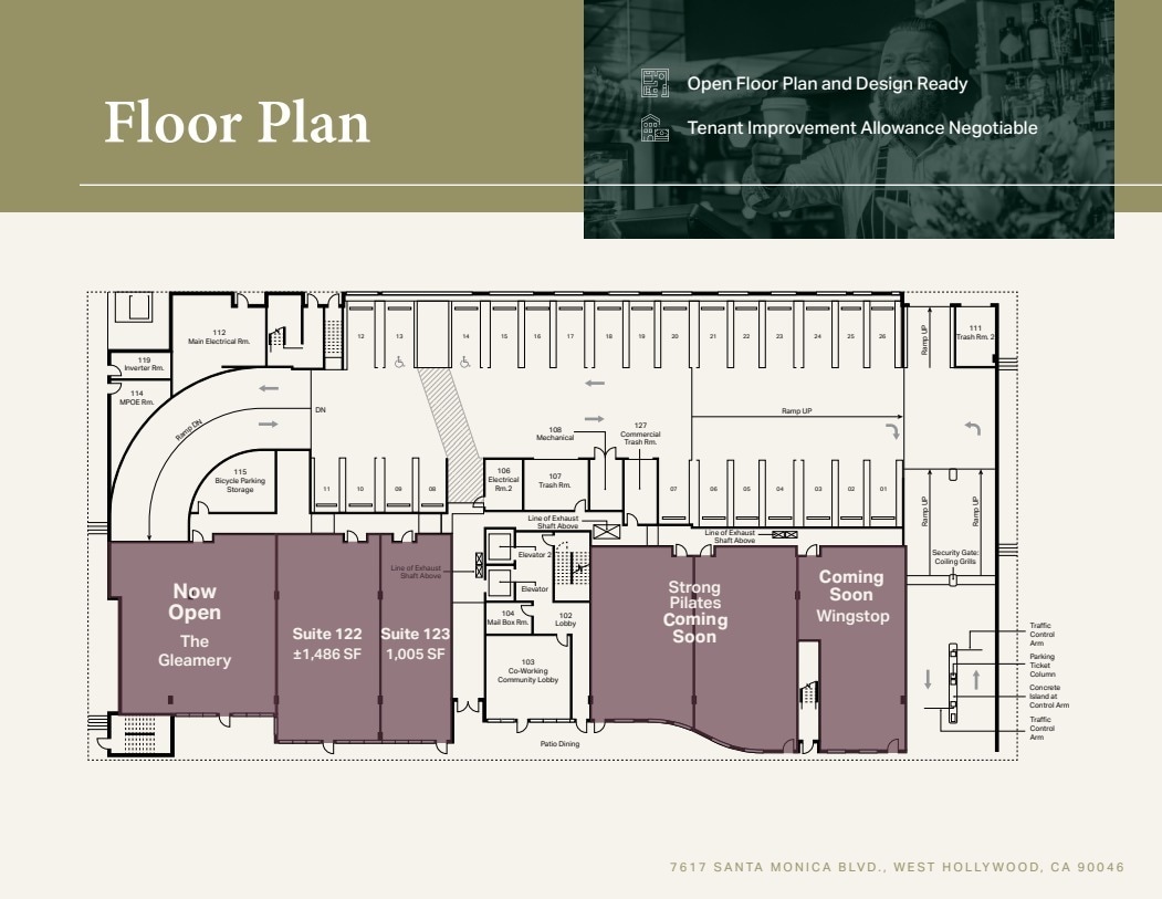 7617 Santa Monica Blvd, West Hollywood, CA à louer Plan d’étage- Image 1 de 1