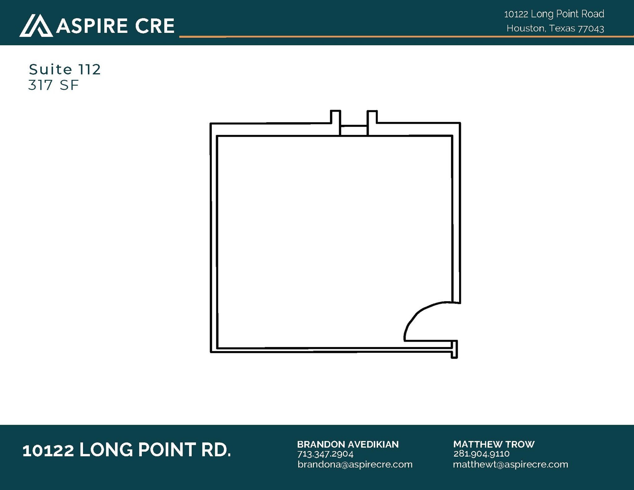 10122 Long Point Rd, Houston, TX à louer Plan d’étage- Image 1 de 1