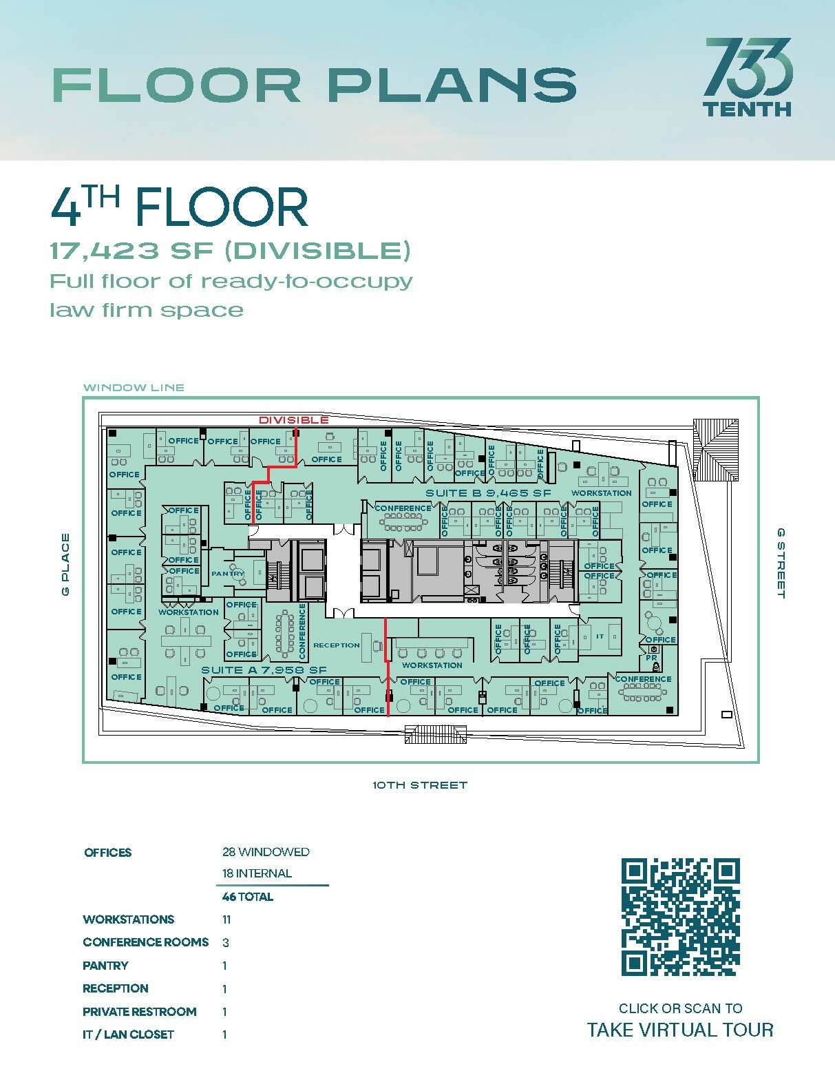 733 10th St NW, Washington, DC à louer Plan d’étage- Image 1 de 1