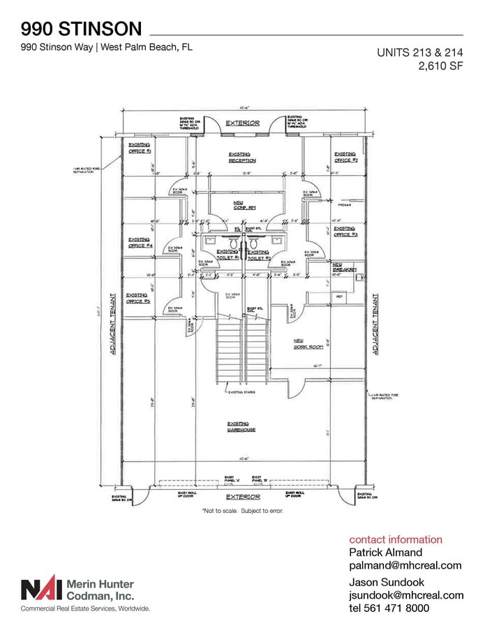 990 Stinson, West Palm Beach, FL 33411 - Unité 213 & 214 -  - Plan d’étage - Image 1 of 2
