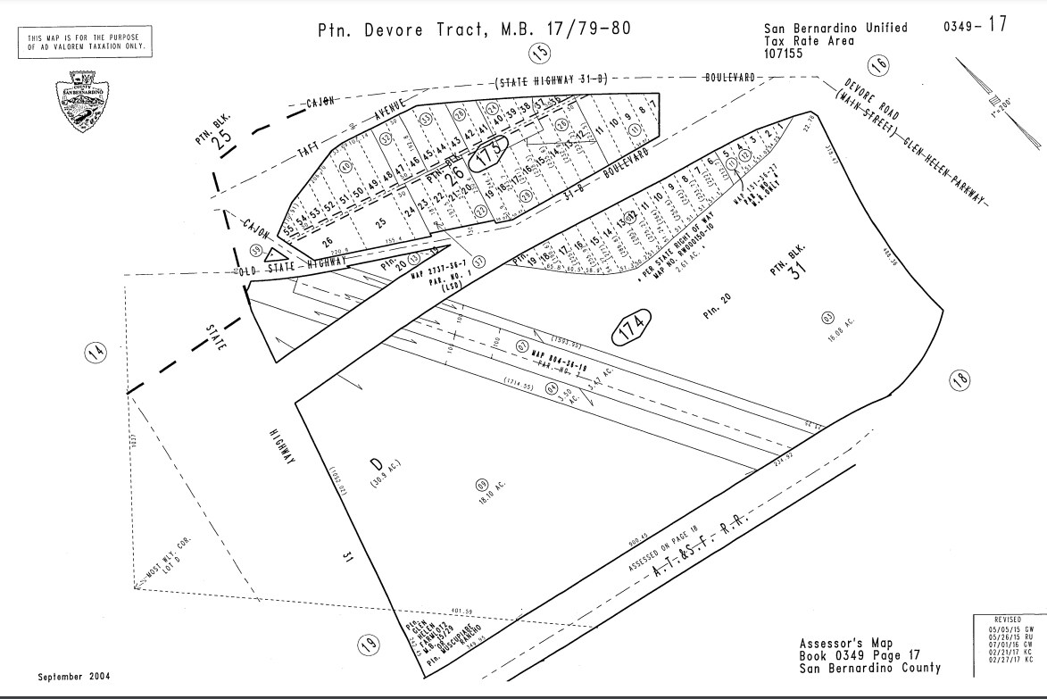 18175 Cajon Ct, San Bernardino, CA à vendre Plan cadastral- Image 1 de 2