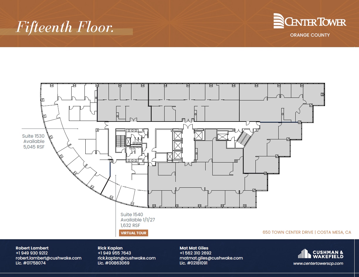 650 Town Center Dr, Costa Mesa, CA à louer Plan d’étage- Image 1 de 1