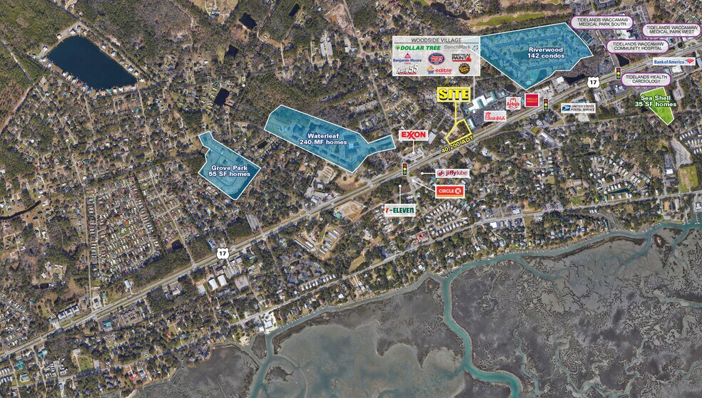 Hwy 17 Bypass & Causey rd, Murrells Inlet, SC for lease - Aerial - Image 2 of 4