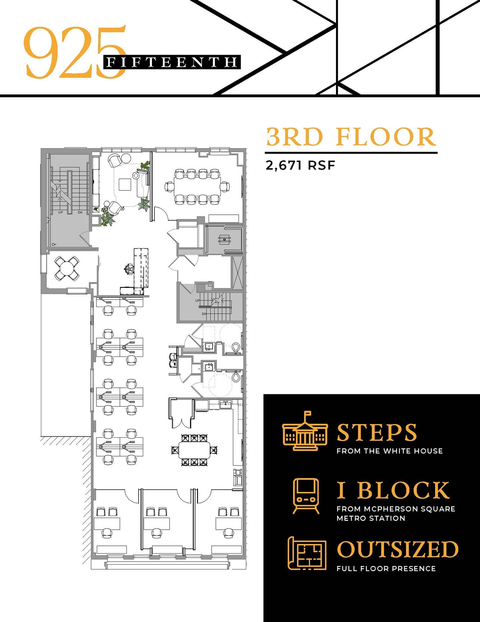 925 15th St NW, Washington, DC à louer Plan d’étage- Image 1 de 1