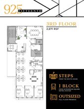 925 15th St NW, Washington, DC à louer Plan d’étage- Image 1 de 1