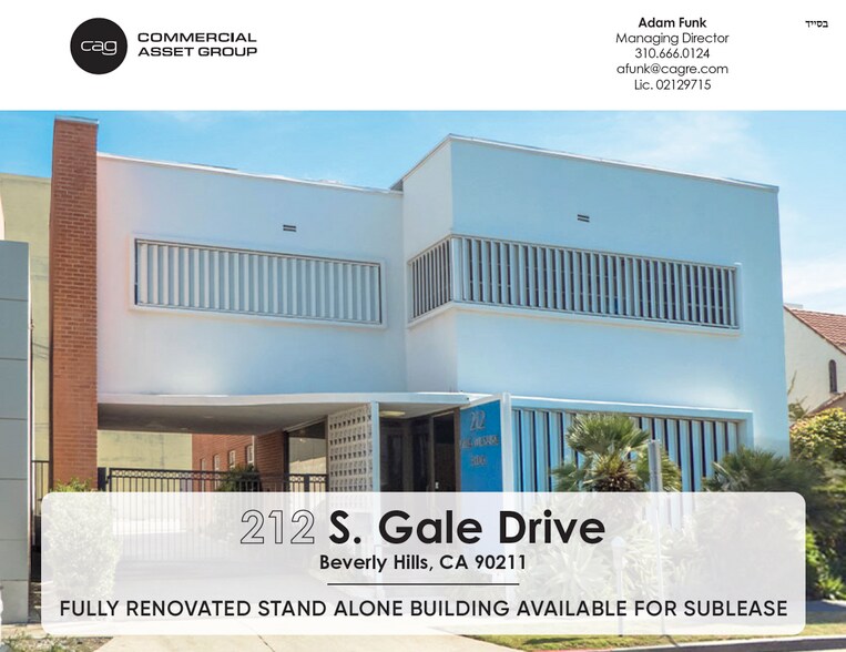 212 S Gale Dr, Beverly Hills, CA à louer - Photo principale - Image 1 de 3