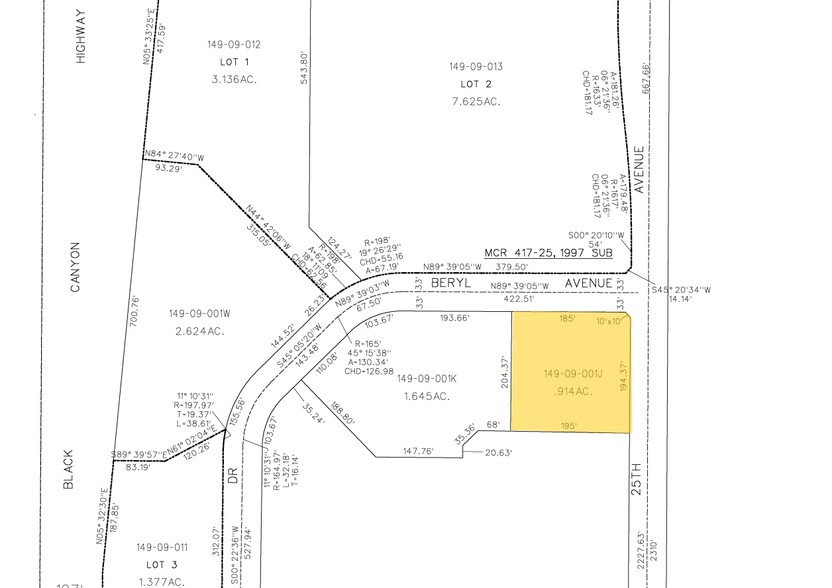 2505 W Beryl Ave, Phoenix, AZ for sale - Plat Map - Image 2 of 5