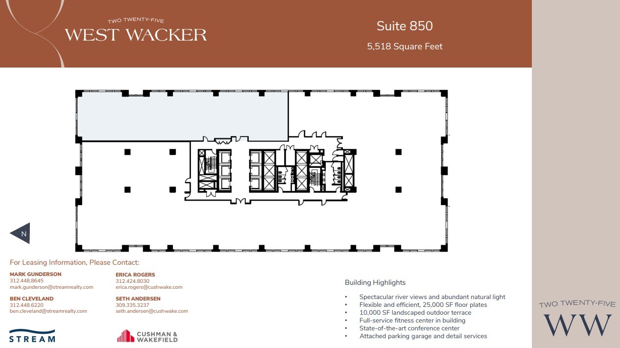 225 W Wacker Dr, Chicago, IL à louer Plan d  tage- Image 1 de 2