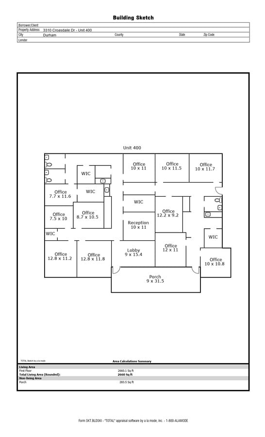 3310 Croasdaile Dr, Durham, NC 27705 - Unit 400 - - Floor Plan - Image 1 of 7