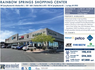 Plus de détails pour 3531-3675 S Rainbow Blvd, Las Vegas, NV - Commerce de détail à louer