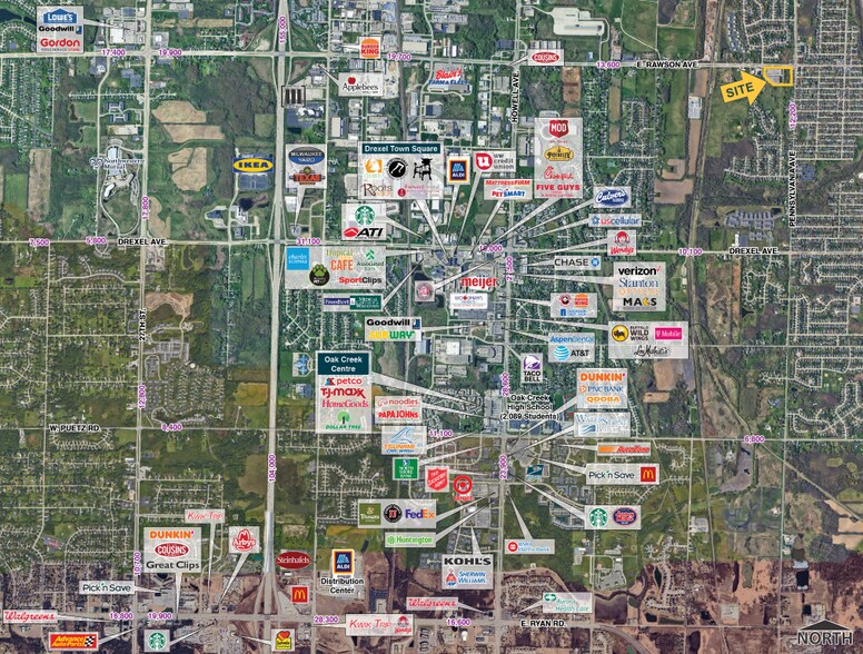 2111-2201 E Rawson Ave, Oak Creek, WI for lease - Aerial - Image 2 of 3