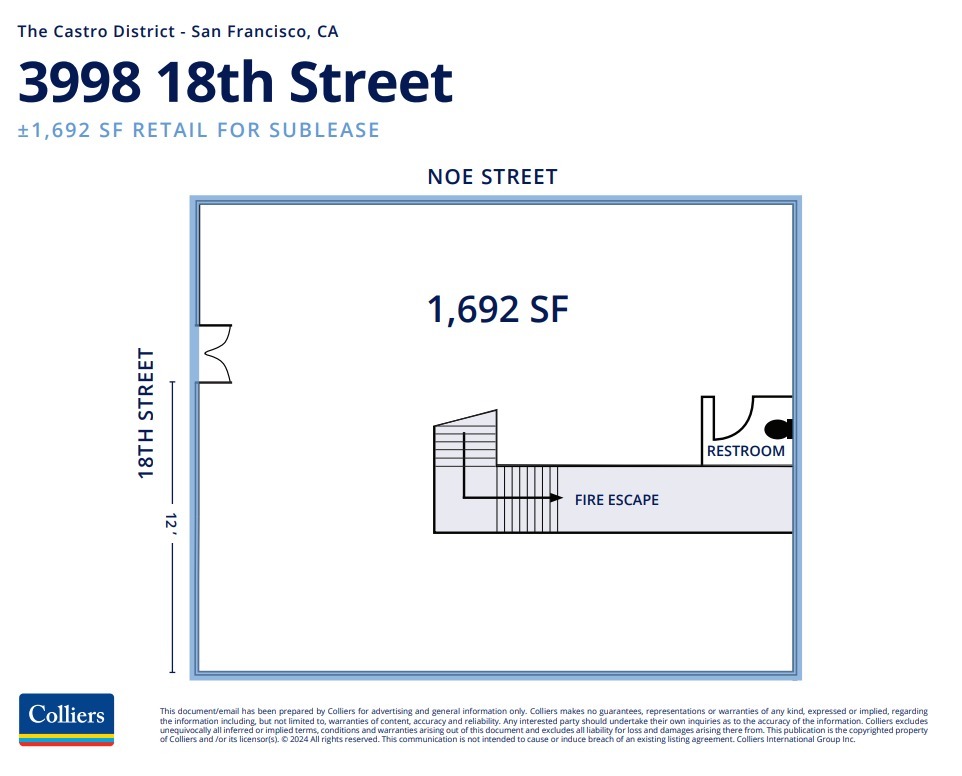 3990 18th St, San Francisco, CA à louer Plan d  tage- Image 1 de 1