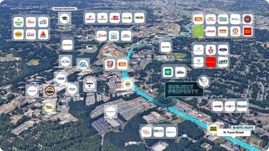 6027-6125 N Tryon St, Charlotte, NC - AERIAL  map view