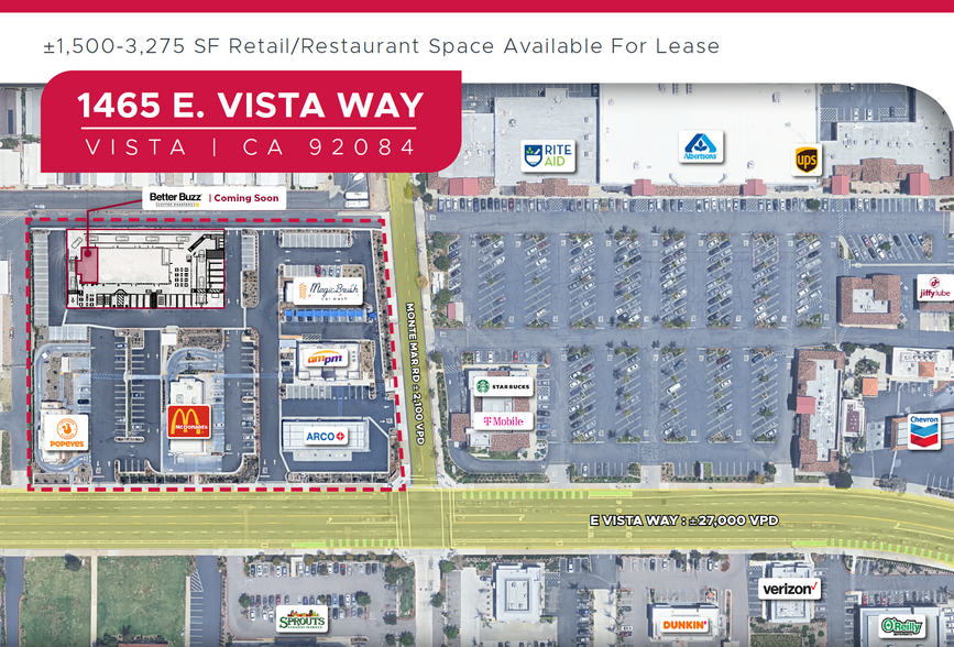 1465 E Vista Way, Vista, CA for lease - Aerial - Image 1 of 5