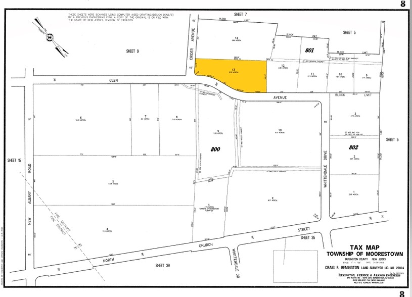 1260 Glen Ave, Moorestown, NJ à louer - Plan cadastral - Image 2 de 8