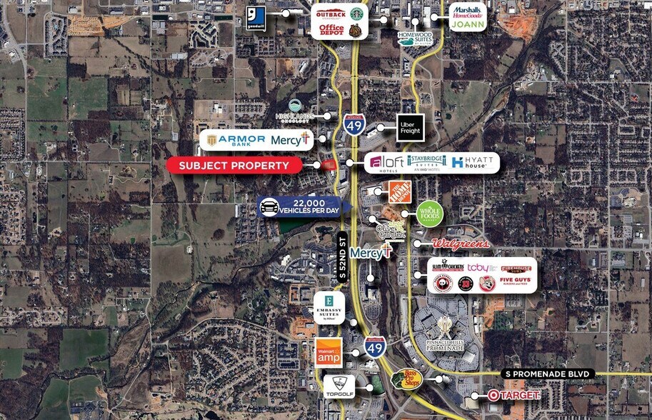 S 52nd st & Horsebarn Rd, Rogers, AR à vendre - Aérien - Image 2 de 2