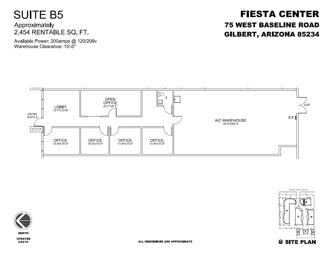75 W Baseline Rd, Gilbert, AZ for lease Floor Plan- Image 1 of 5