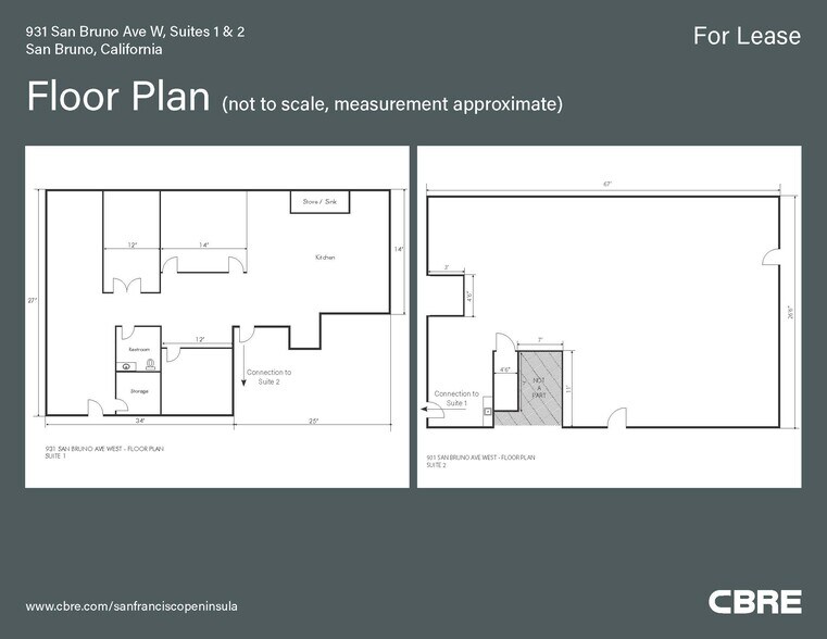 931 W San Bruno Ave, San Bruno, CA à louer - Plan d’étage - Image 2 de 2