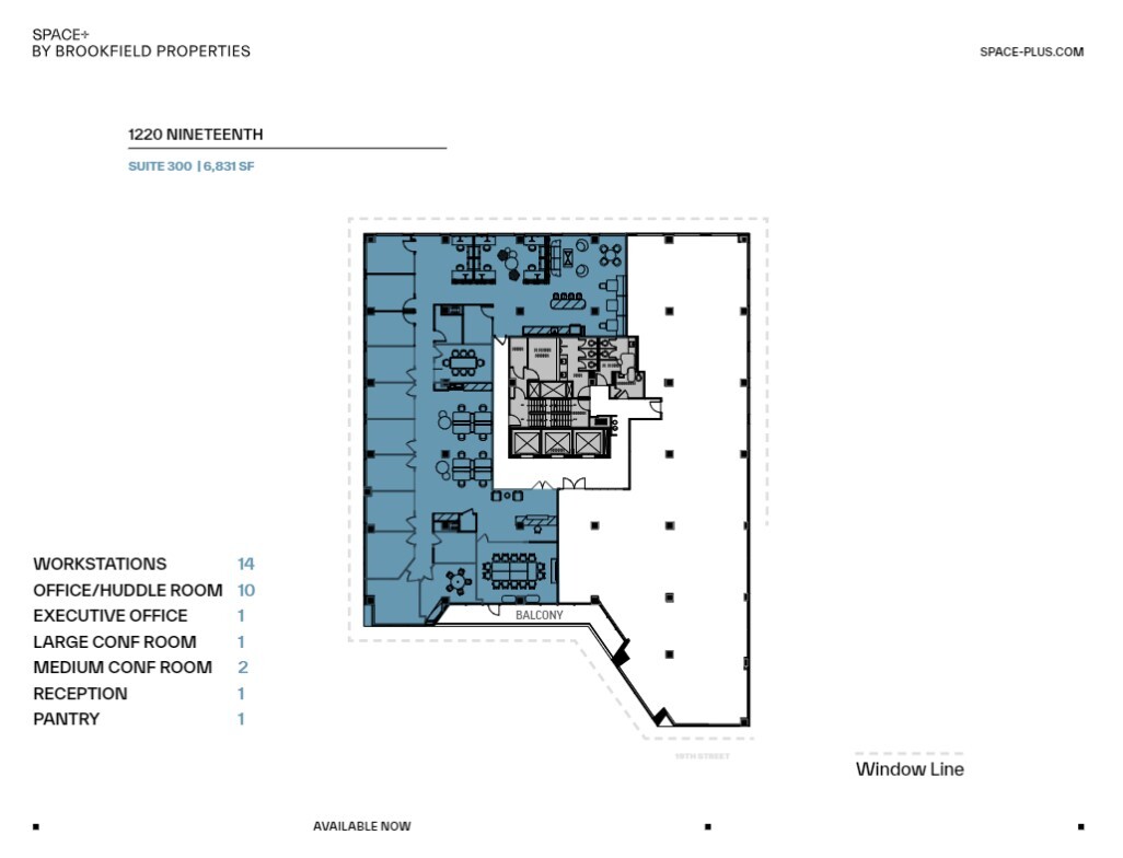 1220 19th St NW, Washington, DC à louer Plan d  tage- Image 1 de 1