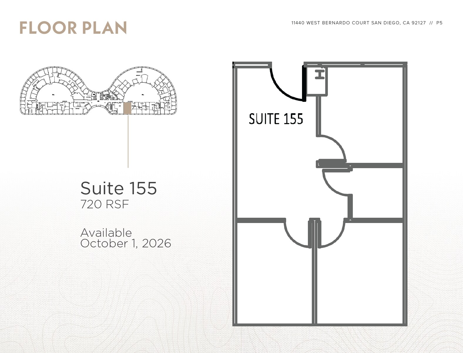 11440 W bernardo Ct, San Diego, CA à louer Plan d’étage- Image 1 de 1