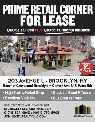 More details for 203 Avenue U, Brooklyn, NY - Retail for Lease