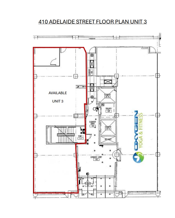 410 Adelaide St W, Toronto, ON for lease Floor Plan- Image 1 of 1