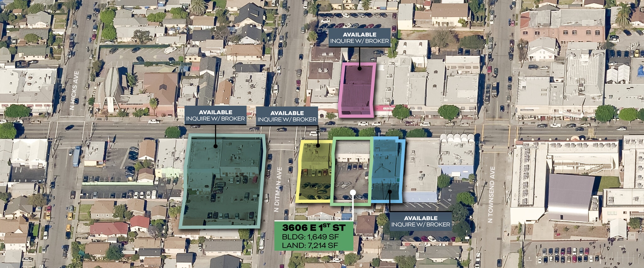 3606 E 1st St, Los Angeles, CA à vendre Aérien- Image 1 de 2