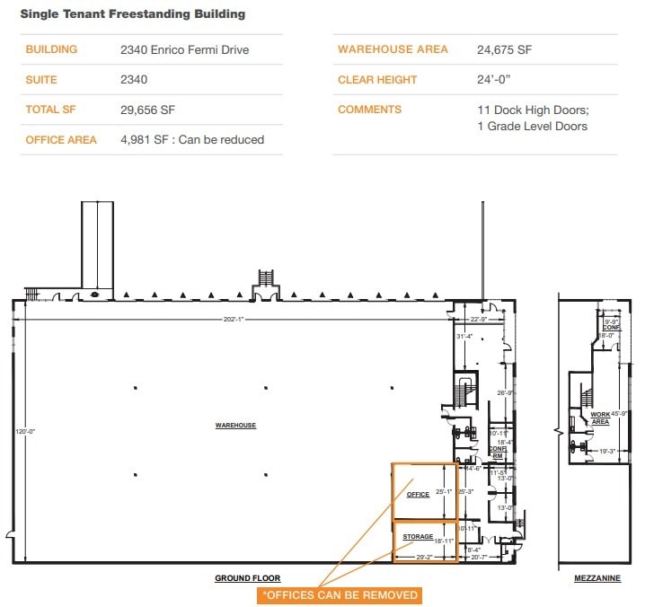2340 Enrico Fermi Dr, San Diego, CA for lease Floor Plan- Image 1 of 2