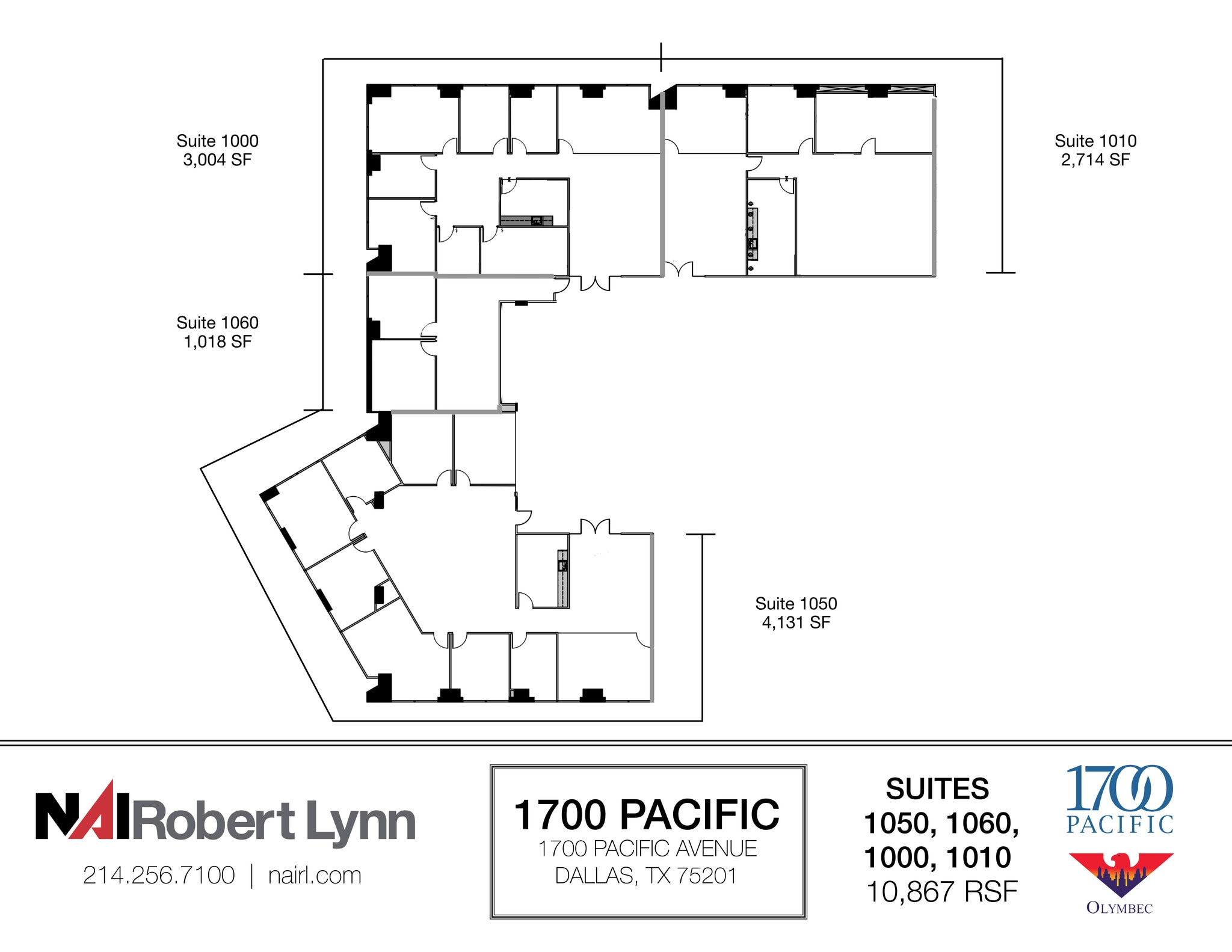 1700 Pacific Ave, Dallas, TX à louer Plan d’étage- Image 1 de 8