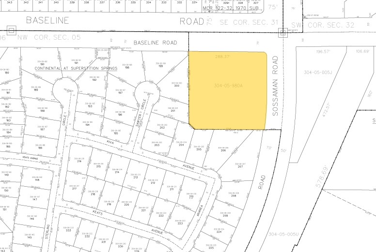7561 E Baseline Rd, Mesa, AZ à louer - Plan cadastral - Image 2 de 10