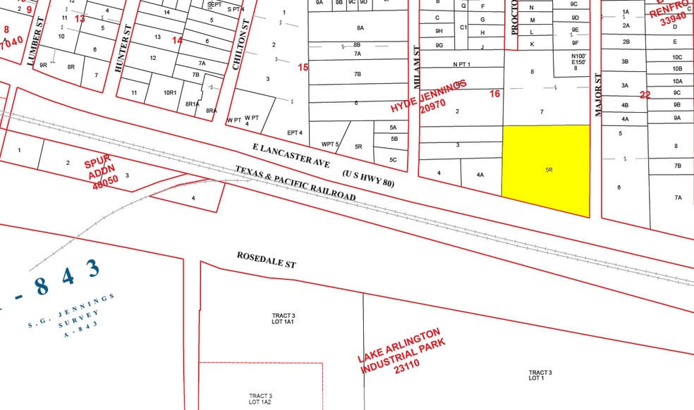 6933 E Lancaster Ave, Fort Worth, TX for lease - Plat Map - Image 3 of 6