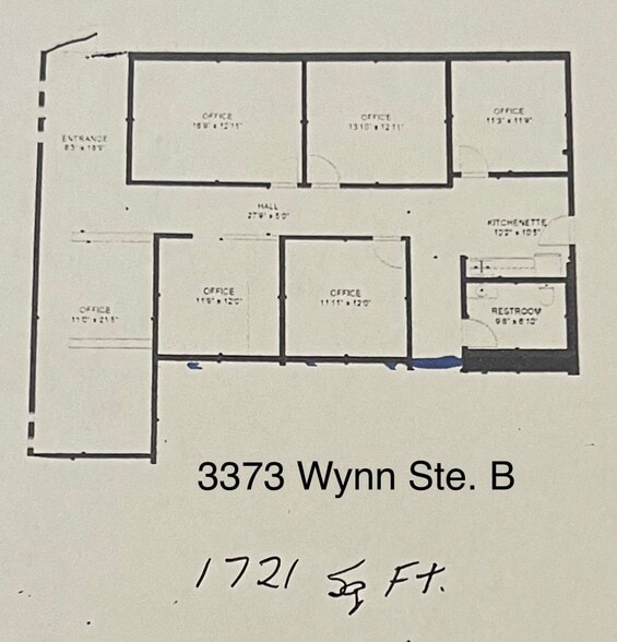 3373 Wynn Rd, Las Vegas, NV for lease - Typical Floor Plan - Image 3 of 9