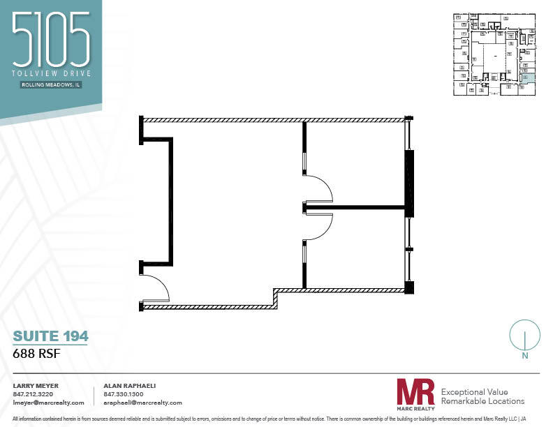 5105 Tollview Dr, Rolling Meadows, IL à louer Plan d’étage- Image 1 de 1