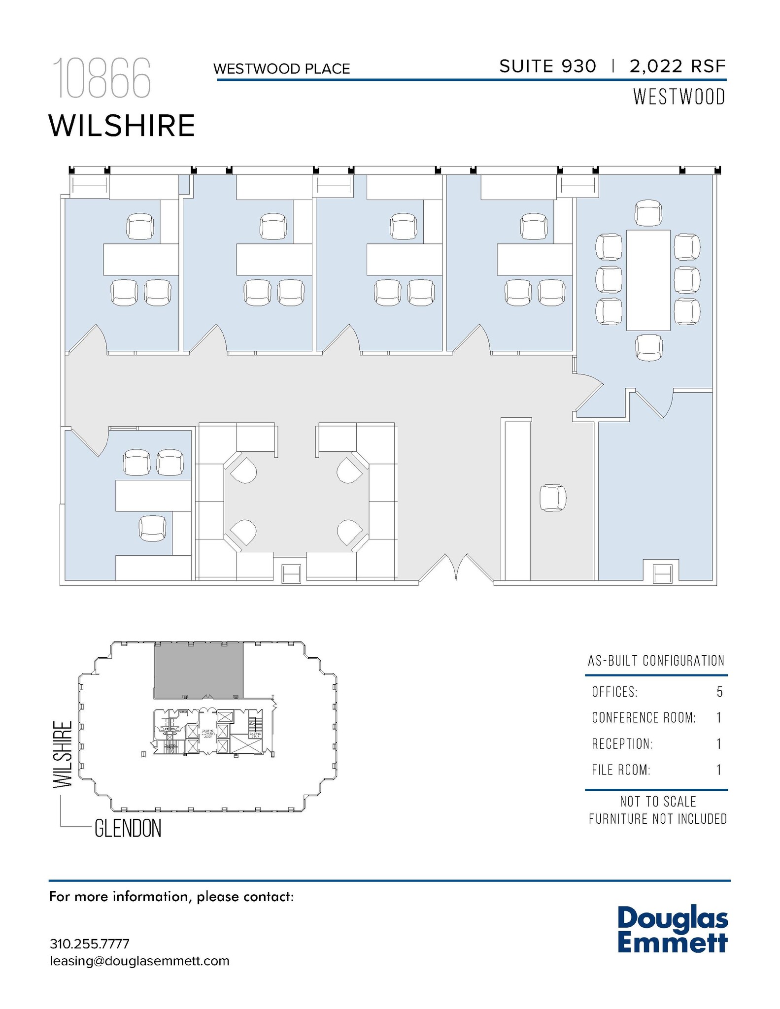 10866 Wilshire Blvd, Los Angeles, CA à louer Plan d’étage- Image 1 de 1