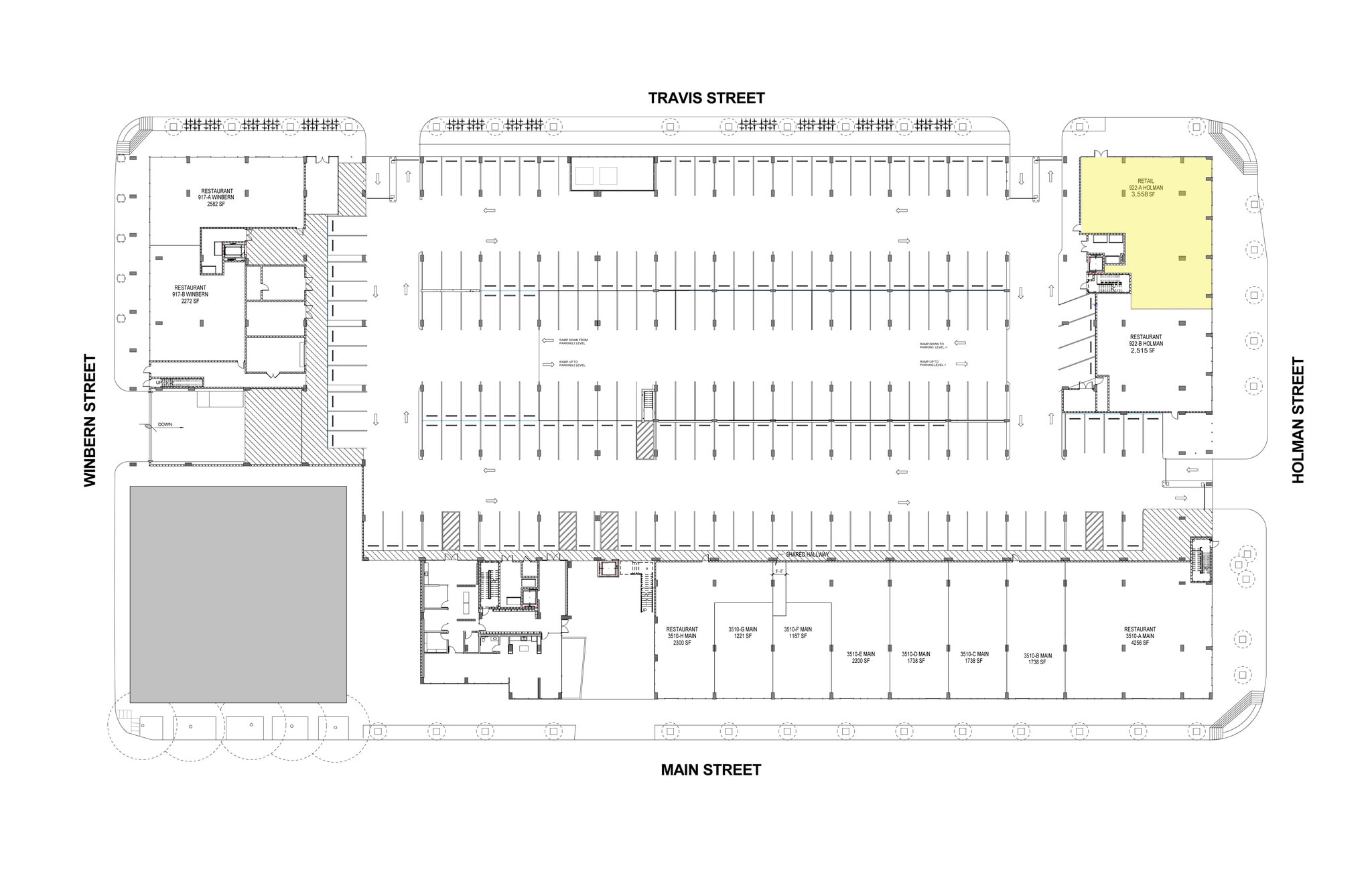 3550 Main St, Houston, TX for lease Site Plan- Image 1 of 2