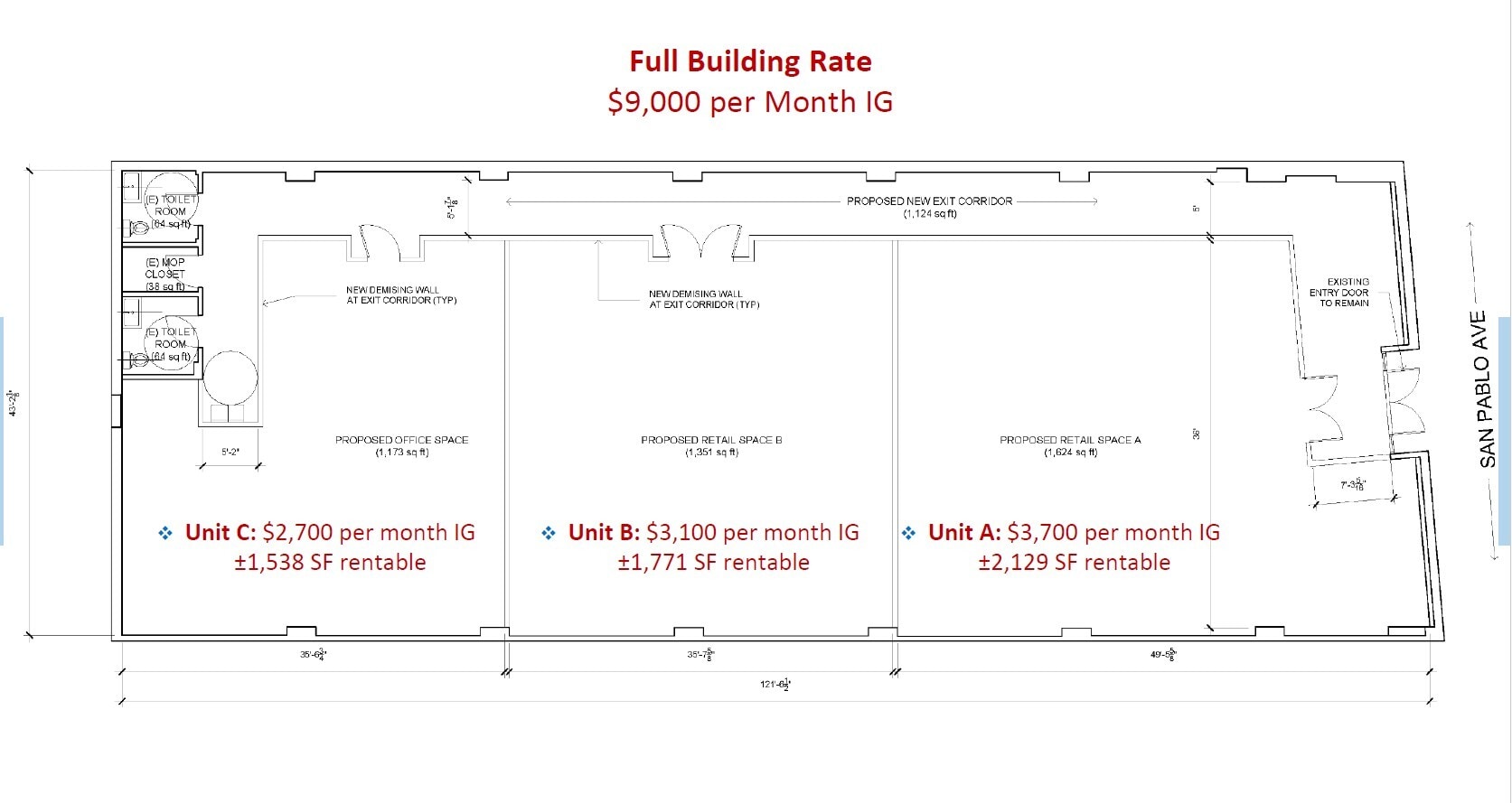 2009 San Pablo Ave, Berkeley, CA à louer Plan d’étage- Image 1 de 1