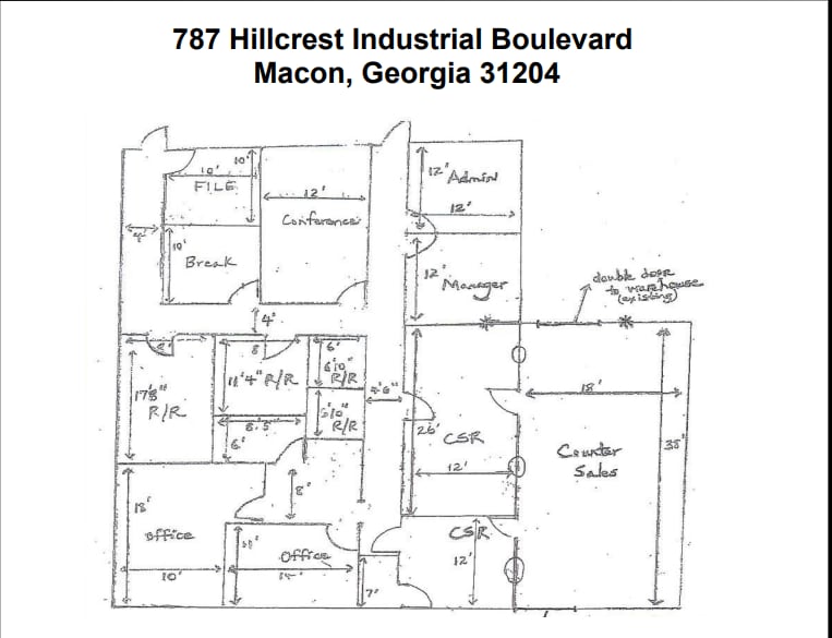 787 Hillcrest Industrial Blvd, Macon-Bibb, GA for lease Floor Plan- Image 1 of 1