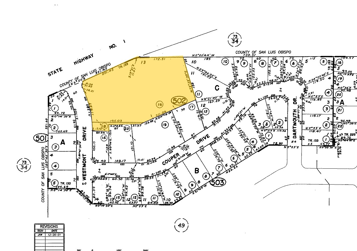555 Westmont Ave, San Luis Obispo, CA for sale Plat Map- Image 1 of 3