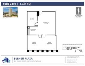 801 Cherry St, Fort Worth, TX à louer Plan d’étage- Image 1 de 1