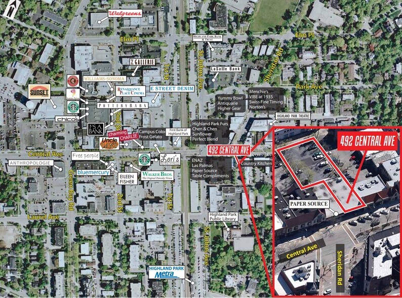 490-492 Central Ave, Highland Park, IL à louer - Photo du bâtiment - Image 2 de 3