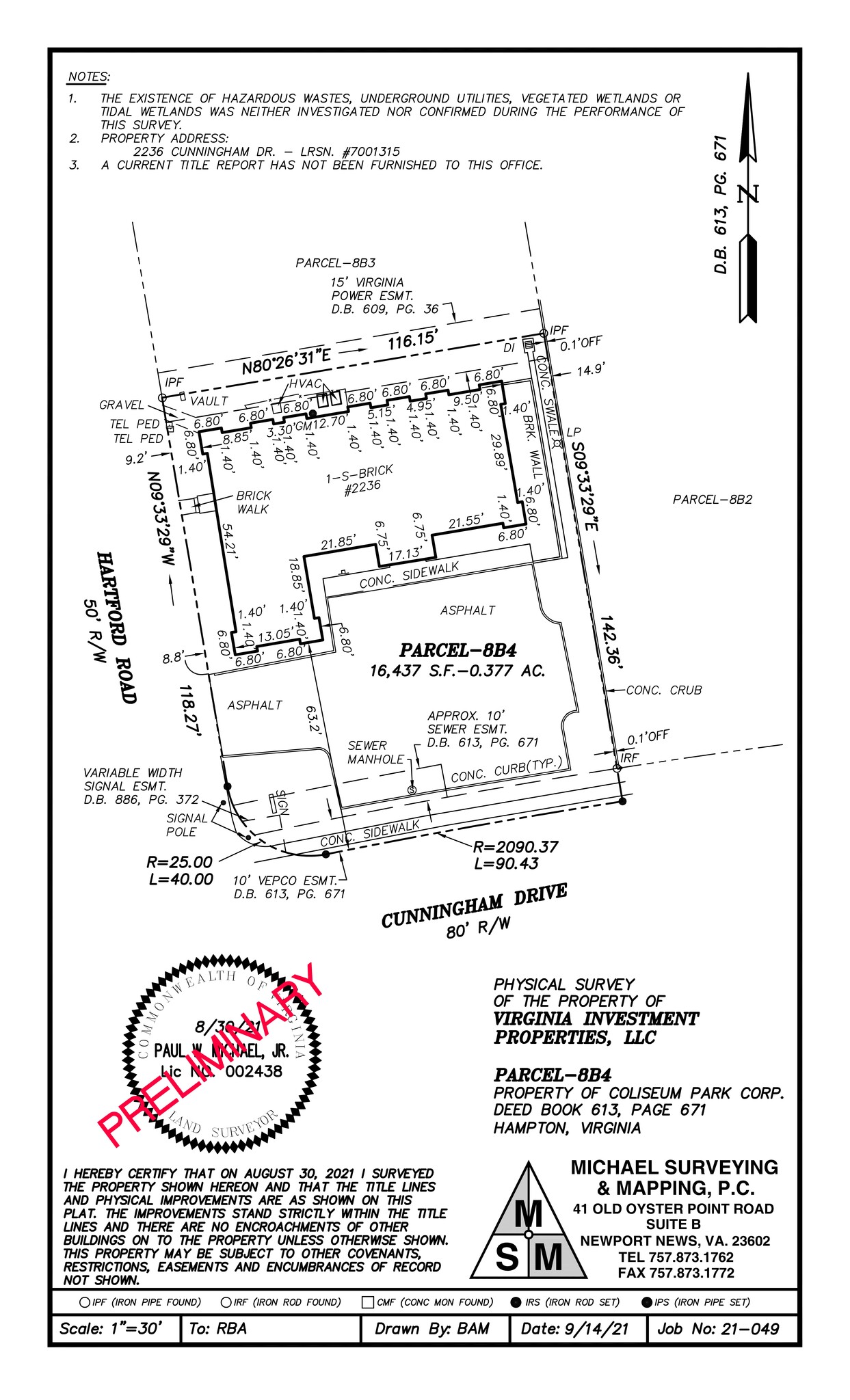 2236 Cunningham Dr, Hampton, VA à louer Plan de site- Image 1 de 2