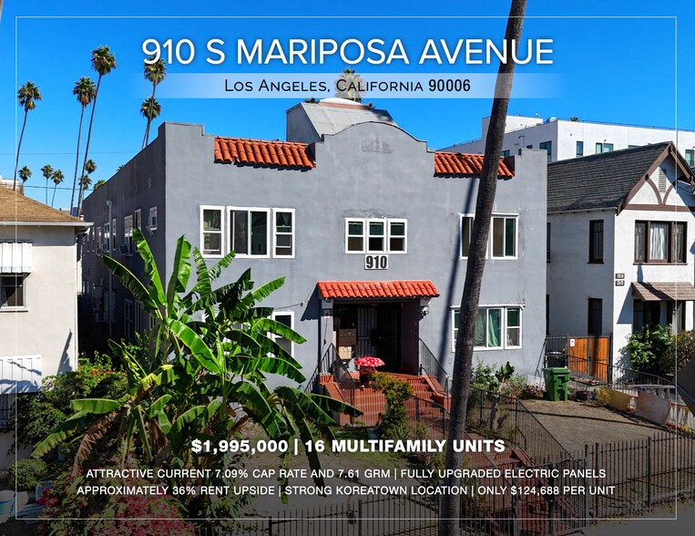 910 S Mariposa Ave, Los Angeles, CA à vendre - Photo du bâtiment - Image 1 de 15