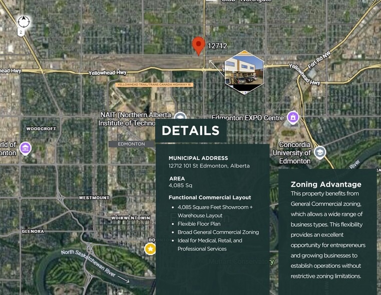 12704 101st St NW, Edmonton, AB for lease - Aerial - Image 2 of 2