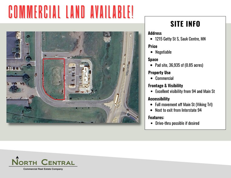 1222 Getty St S, Sauk Centre, MN à louer - Plan de site - Image 2 de 4