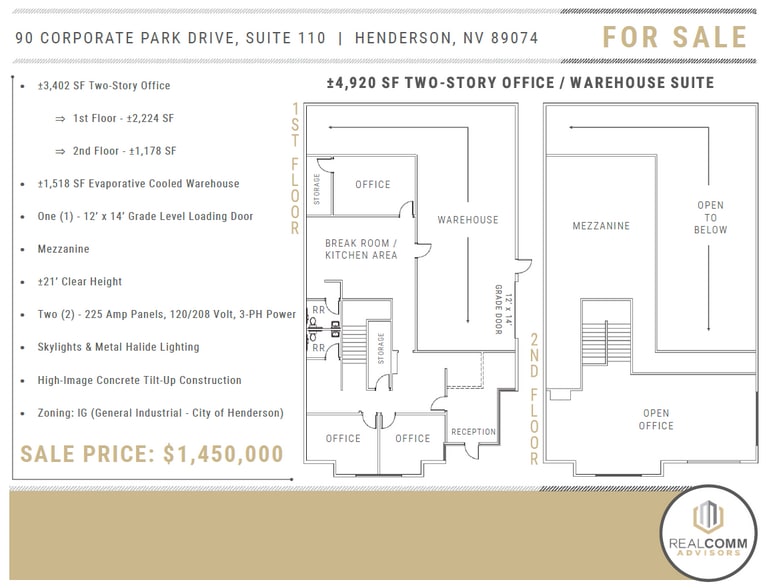 90 Corporate Park Dr, Henderson, NV for sale - Floor Plan - Image 3 of 9